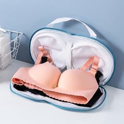 3 waszakken voor bh's - Wasnet voor bh's - Vormvast - Waszak voor lingerie - 19x35cm - Met ritssluiting - Waszak voor bh's - Geschikt voor delicate kleding - Blauw — thumbnail 3