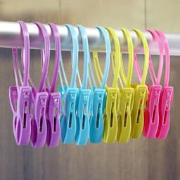 Wasknijpers met haak - Kledinghangers - Was ophangen - Winddicht touwontwerp - 12 stuks - Multicolor — thumbnail 3