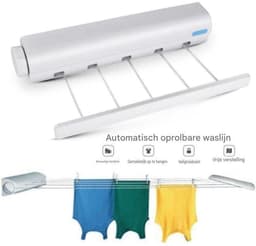 carmdering - Intrekbare Waslijn - Droogrek - Binnenwaslijn - Verstelbaar, ruimtebesparend, 5 lijnen, 36,4x6,3x6 cm - Voor delicate kleding - Geschikt voor badkamer & balkon — thumbnail 2