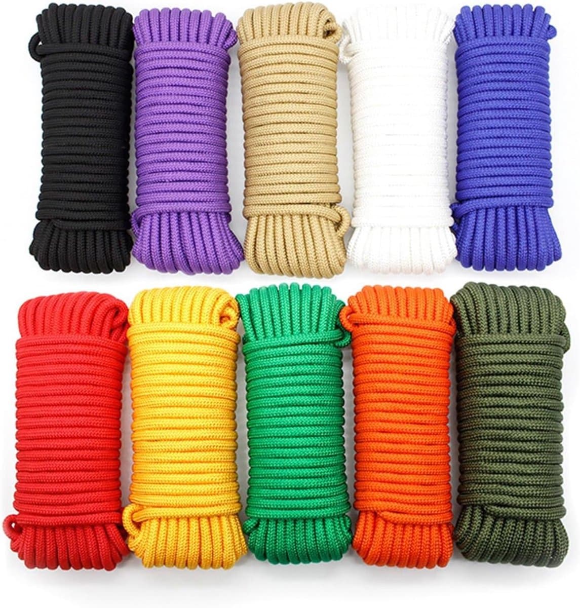 Outdoor Waslijn - Kledinglijn Buiten - Was Drogen - Gevlochten Nylon - 10 Meter - Messing — afbeelding 1