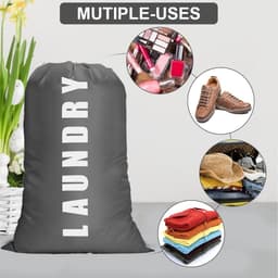 SnelShoppen - Extra Large Waszak 61x91cm - Vouwbare Opbergzak voor Vuile Kleding - Trekkoord Sluiting - Duurzaam Oxford Stof - Geschikt voor Reis/Badk — thumbnail 4