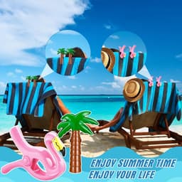 SnelShoppen - Towel Clips voor Strandstoelen - 2 Stuks Grote Strandhanddoek Klemmen Flamingo - Handdoek Klemmen voor Strand, Bad, Zwembad - Duurzaam K — thumbnail 3