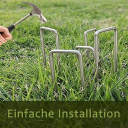SnelShoppen - 100 stuks Grondankers U-vormige Tuinharingen - Sterke Grondharingen voor Tuin, Camping, Feesten - Stabiele Bevestiging voor Tent en Deco — thumbnail 4