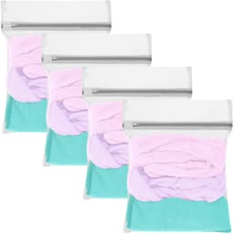 SnelShoppen - 4 Stuks Kleine Wasnetten met Rits, Duurzame Herbruikbare Waszakken voor Delicate Was, 30 x 40 cm, Ideaal voor Shirts, Ondergoed en Sokke — thumbnail 1