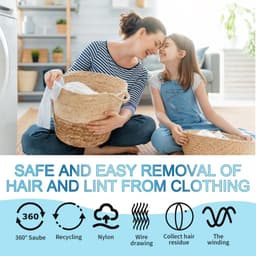 SnelShoppen - Hair Remover Voor Wasmachine, Haar Vangsysteem Voor Wasmachine, Effectieve Haar Verwijder Balls Voor Dierenhaar, Soft Nylon, Blauw, Voor — thumbnail 4