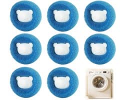 SnelShoppen - Set van 8 Wasmachine Haarvangers, Anti-Haar Wasballen, Herbruikbaar, Vermindert Inknopen, Effectief voor Dierenhaar, Geschikt voor Bedde