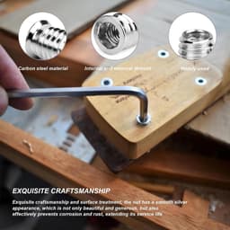 SnelShoppen - M6 Schroefmoeren 15 mm voor Hout, Verzinkte Staal Schroefmoeren, Binnen- en Buitendraad, Geschikt voor Staal, Dennenhout, Plywood en Com — thumbnail 3