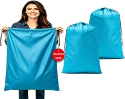 SnelShoppen - 2-Piece Reiskledingzakken, 60 x 90 cm, Grote Capaciteit, Reiswaszak, 120 Liter, Duurzaam Materiaal, Lichtblauw, Ideaal voor Vakantie en — thumbnail 1