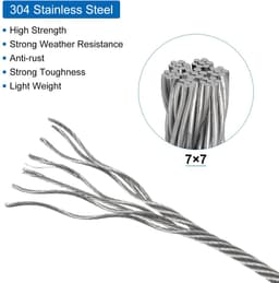 Staalkabel 10 m - 304 roestvrij staal - 4 mm vinylcoating - voor optillen en ophangen - ShopVlot — thumbnail 2