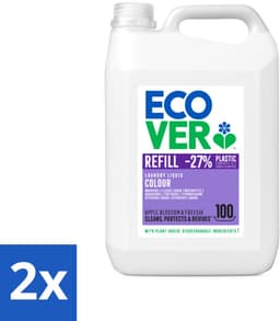 Ecover - Vloeibaar wasmiddel - Color - Appelbloesem & Freesia - 5 liter - 100 wasbeurten - Voordeelverpakking - 2 stuks — thumbnail 1