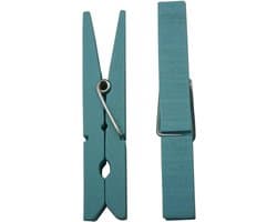 Houten Knijpers - Was Knijpers - Knutselen en Decoratie - Veelzijdig Gebruik - 60 Stuks - Blauw