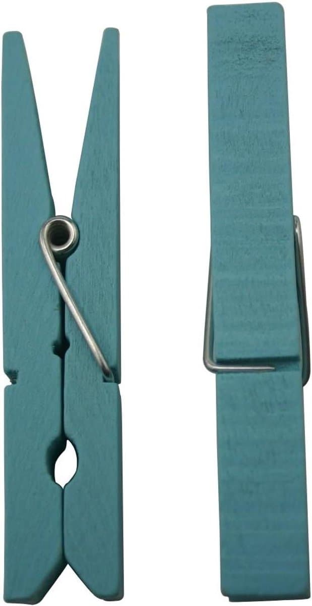 Houten Knijpers - Was Knijpers - Knutselen en Decoratie - Veelzijdig Gebruik - 60 Stuks - Blauw — afbeelding 1