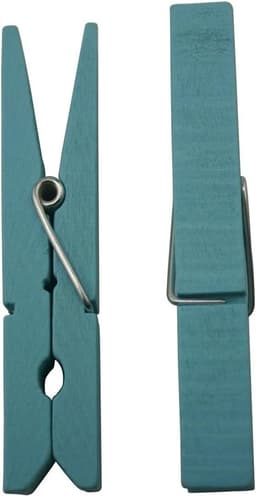 Houten Knijpers - Was Knijpers - Knutselen en Decoratie - Veelzijdig Gebruik - 60 Stuks - Blauw — thumbnail 1