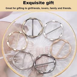 Metalen kledingringen voor dames en meisjes - Set van 6 - Stropdassen clips - Zijden sjaalringen -T-shirtclips - Kledingaccessoires — thumbnail 2