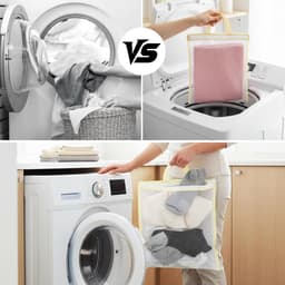 Set van 2 kleine ophangnetten voor wasmachine in gaas voor delicate kleding, lingerie en sokken met ritssluiting, 33 x 29 cm — thumbnail 4