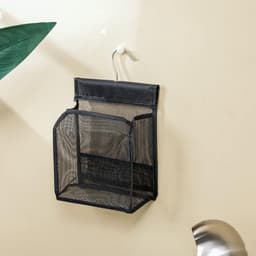 2 x Klemmermand voor wasknijpers, zwart, knijperzak voor wasknijpers, hangopslag met S-haken voor balkon, badkamer en wasruimte — thumbnail 2