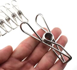 Wasknijpers - Knijpers - Droogrekken - Wasknijpers - Metalen wasknijpers - Roestvrijstalen wasklemmen - Roestvrij en super stevig - voor Kleding, Waslijn, Wasrek, Keuken en Kantoor - 100stuks — thumbnail 4