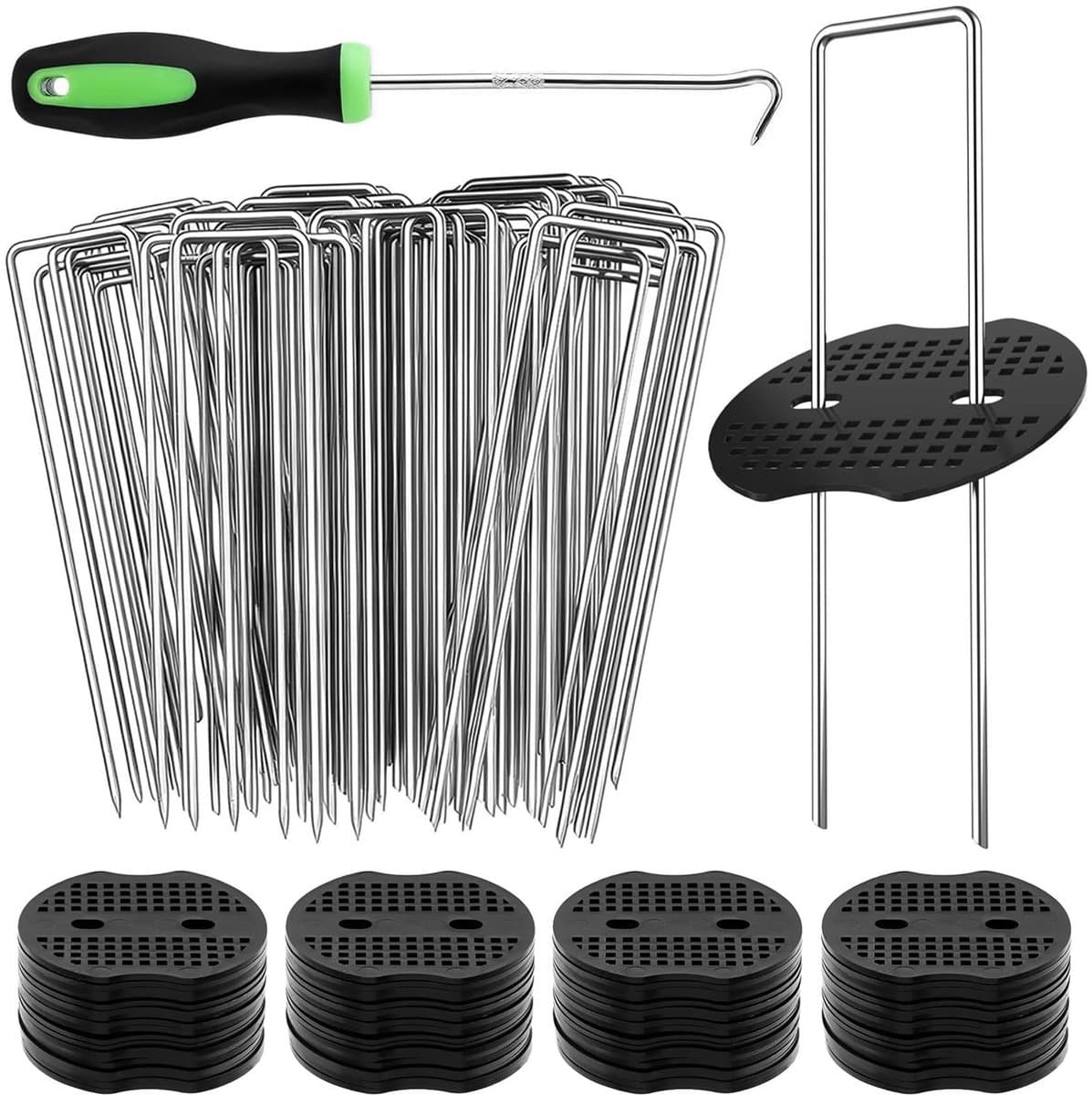 Dailygoods- Grondankers 50 Stuks - Haringen Onkruiddoek - Sluitringen - Roestvrij Staal - Herbruikbaar - Geschikt voor Tuin - Tuinankers — afbeelding 1