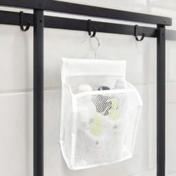Wasknijperzak, wasknijperzak om op te hangen, clipzak, herbruikbare knijperzakken, wasknijpers, met een S-haak, voor huis en tuin, wit — thumbnail 2