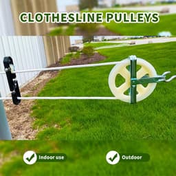 wastouw verwijzing katrollen - 12,7 cm nylon wiel met aluminium as roestvrij weerbestendig voor familie outdoor touw 2 stuks — thumbnail 3