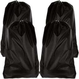 4 stuks extra grote waszakken, opvouwbare opbergtas met trekkoordsluiting, nylon waszak stoffen tas voor badkamer, slaapkamer of slaapzaal en reizen, 61 x 91 cm (zwart) — thumbnail 1