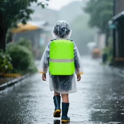 rugzakhoes met reflectoren, regenbescherming voor kinderrugzakken, robuuste voering, scheurvast, inhoud 18 tot 30 l, voor schoolrugzakken, ideaal voor school, dagelijkse fietsen — thumbnail 3