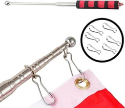 Handheld Flagpole with Clips, 2.5 m Extendable for Camping, Travel, Excursions, Competitions, Teachers, Tour Guides - ShopVlot — thumbnail 4