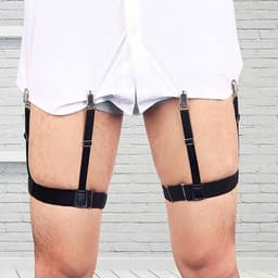 Overhemdhouders - 2 Stuks - Antislip Klemmen - Verstelbaar tot 80 cm - Uniseks - Hoogwaardige Nylon/Legering - Zwart - Hemdklemmen — thumbnail 2