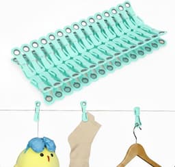 Wasknijpers met haken - Kledingklemmen - Kleding drogen - Winddicht ontwerp - 30 stuks - Multicolor — thumbnail 1