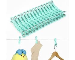 Wasknijpers met haken - Kledingklemmen - Kleding drogen - Winddicht ontwerp - 30 stuks - Multicolor