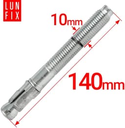 Bolt Anchors - Betonankers Set - Bevestigen in Beton - Hoge Houtkracht - 10x140mm - Galvanized — thumbnail 2