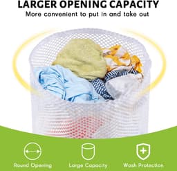 Mesh waszakken, opbergzakken, drielaagse wasmachinetas met trekkoord gesloten ontwerp voor ondergoed, sock, babydoeken, reizen, delicates — thumbnail 4