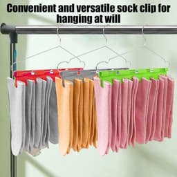 Sokken Droogrek – 4 Stuks – Winddichte Kledinghangers met Klemmen – Voor Sokken, Ondergoed, Handdoeken en Kleding – Kunststof — thumbnail 3