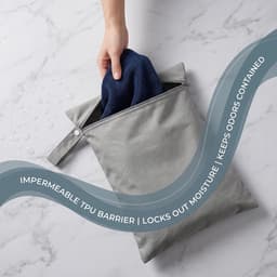 Natte zakken 40 x 30 cm - Waterdichte waszak - Grijs en wit - Herbruikbare reiszak met ritssluiting - SnelShoppen — thumbnail 3