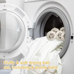 SnelShoppen - Verpakking met 6 Wollen Drogerballen 7 cm - Bespaar Energiedroogtijd - Ideaal voor Kleding en Donsjassen - Personaliseerbare Geur met Et — thumbnail 4
