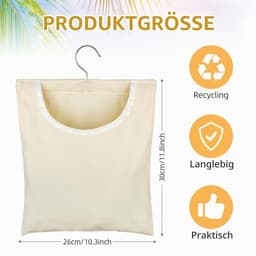 Wassenklammerbeugel voor 100 Wasklemmen, Met ophanghaak, Herbruikbaar, Canvas — thumbnail 5