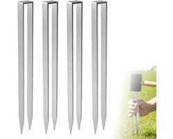 Grondankers U-vormig 4 stuks - Roestvrij Staal - Robuuste Bevestiging - Voor Rozenbogen - Tuin en Outdoor Structuren - Corrosiebestendig - Tuinankers