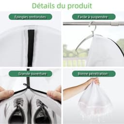 Schoenwaszakken - 2 Stuks - Mesh Waszakken - Schoenbescherming - Waszakken voor Wasgoed - Wit - Duurzaam Materiaal — thumbnail 2