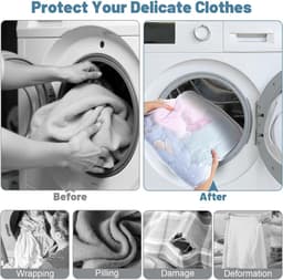 Duurzame Waszakken voor Delicate Kleding - 3 Stuks Grote Honingraat Mesh Met Rits, Herbruikbare Waszakken voor Wasmachine, Ideaal voor Ondergoed en Reisorganizer (60x81cm) — thumbnail 2