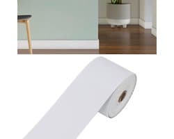 Witte, 5 meter lange, zelfklevende, flexibele zoom, comfortniveau: 10 meter, flexibele decoratiestrip, hoofdborddoorvoerstrip, opgestapelde pootdraad, vouwoppervlak, Japanse bloemendecoratiestrip, houtnerf