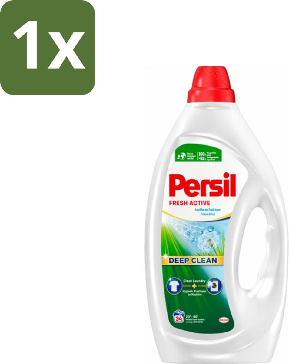 Persil Fresh Active - Vloeibaar Wasmiddel - Witte en Gekleurde Was - Frisse Bries - 34 Wasbeurten - 1 stuk — afbeelding 1