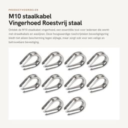 Staalkabel M10 - Roestvrij Staal 304 - Bevestigingsring - Kabelhuls - Slijtagebescherming - Geschikt voor Draadkabels — thumbnail 3