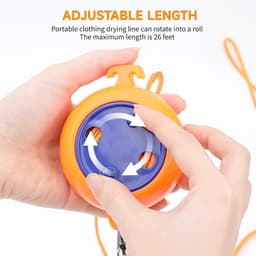 Uittrekbare Waslijn - Oranje - Draagbaar en Compact - 10 Meter Lengte - Voor Kamperen en Thuis — thumbnail 1