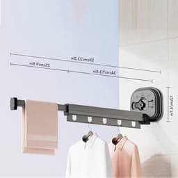 Verstelbaar Kledingdroogrek met Sterke Zuignappen voor Binnen en Buiten - Ideaal voor Badkamer en Balkon, Ruimtebesparend en Duurzaam — thumbnail 5