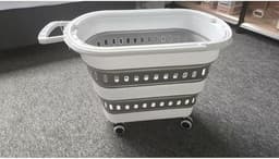 intrekbaar en opvouwbaar, met wielen, 45 l, wit/grijs — thumbnail 2
