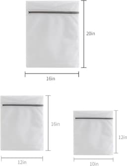 3 stuks - ondergoed waszak - geschikt voor het reinigen van verfijnde kleding - dunne net waszak - 1 L - 1 M - 1 S - wit — thumbnail 2