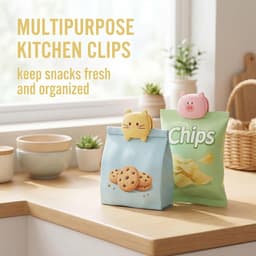 Voedselclips - Zaksluiters - Voedsel Vers Houden - Multifunctioneel 3-in-1 - 136 cm - Zilver — thumbnail 2