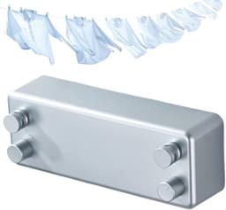 Uittrekbare Waslijn - Waslijn Droogrek - Kleding Drogen - Dubbel Uittrekbaar - 23 cm - Zilver — thumbnail 5