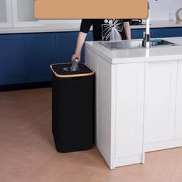 Grote Dubbele Wasmand Van 100 Liter Met Uitneembare Binnentas - Opvouwbaar Twee Compartimenten Stevig - Voor Slaapkamer, Badkamer En Wasruimte - Zwart — thumbnail 3