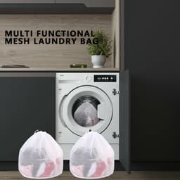 SnelShoppen - 3 Stuks Waszakken met Trekkoord - Herbruikbare Mesh Waszakken - Dikke Netwaszakken voor Kleding, Handdoeken, Organiseren - Ideaal voor T — thumbnail 2